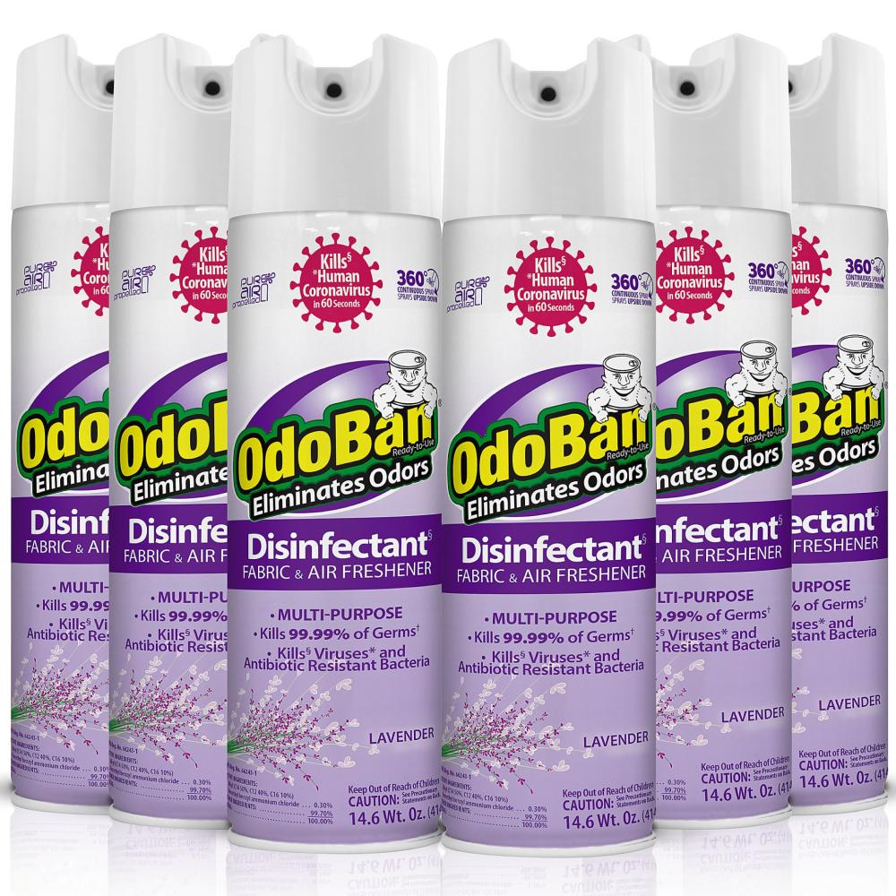 Bathroom Cleaners | Odor Eliminator Disinfectant 360° Spray, Lavender, 14.6 Oz, Pack Of 6 Bottles Bathroom Cleaners Bathroom Cleaners