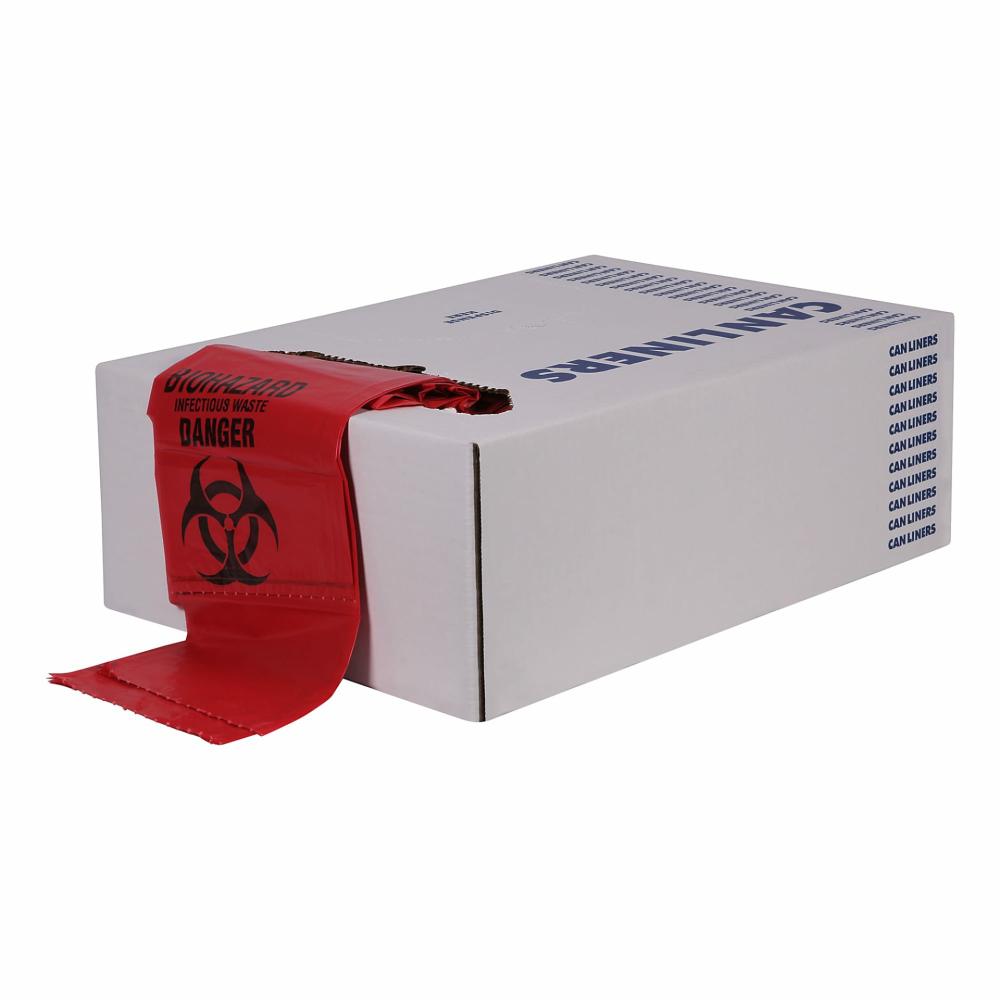 Infection Control | Healthcare Infectious Waste Can Liners, 30 Gallons, Red, 250 Liners Per Pack, Case Of 2 Packs Cleaning Infection Control